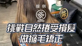 挑戰自然捲受損髮做縮毛矯正【HOMO twins 好毛】