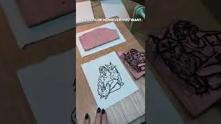 Hand printed coloring pages! #diy #printmaking #coloringpages