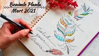 March 2021 Bullet Journal with Bohemian Patterns| Plan With Me