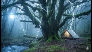 Rainforest Night Rain 🌧️ || Soft Tent Ambience for Peaceful Sleep