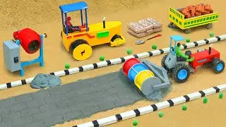 DIY Mini Truck & Road Roller, To Make Strong Concrete Roads | Construction Science Project