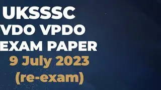 UKSSSC VDO VPDO EXAM PAPER 9 July 2023 | #uksscpreviousyearquestions