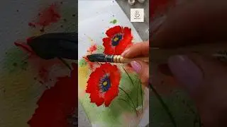 Painting Poppies in watercolors #wocol #watercolors #poppies #flowerpainting