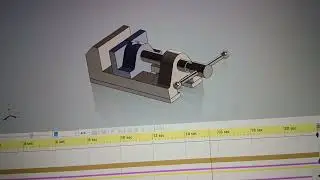 Solid work bench vice assembly with motion study