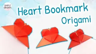 Origami Heart Bookmark -  Simple Origami Bookmark
