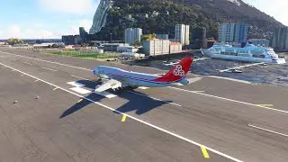 VERY DANGEROUS! Cargolux Aircraft Makes Extremely Low Landing at Gibraltar Airport