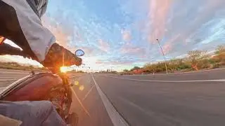 Post Storm Desert Sunset Ride on the Chief Bobber