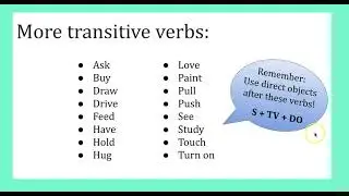 Basic English Syntax   Sentence Structure #2 S + TV + DO