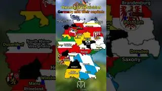 The map of the divisions of Germany and their capitals