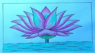 easy Lotus flower drawing for beginners / lotus drawing / flower drawing
