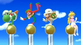 Super Mario Party MOD: Wedding Dress Mario vs Yoshi vs Waluigi vs Peach!