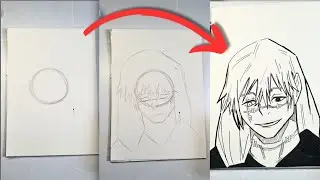 DESENHANDO O MALDITO MAHITO (JUJUTSU KAISEN) AO SOM DOS 7MINUTOZ!!! #drawing #mahito #7minutoz 