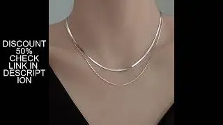 2023 S925 Silver Double Layer Box Chain Snake Clavicle Chain Necklace Female Fashion Hip-hop Retro U