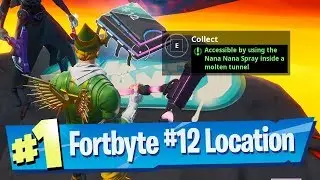 Fortnite Fortbyte #12 Location - Accessible by using the Nana Nana Spray inside a molten tunnel