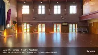 Award for Heritage  | Memorial Hall- Christ Church Grammar School by McIldowie Partners