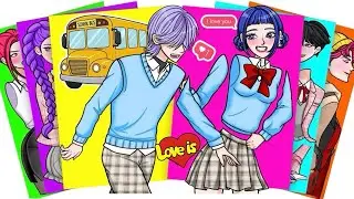 LOVE STUDENT STORY of HUNTRIX ZOEY & SAJA BOYS -KPOP DEMON HUNTERS | STICKER BOOK DIY