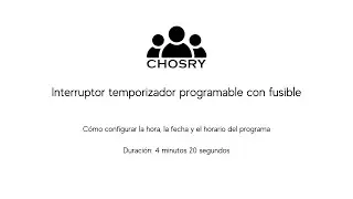 CHOSRY Programmable Fused Spur Timer Switch (ES version)