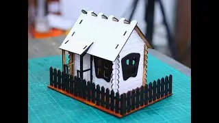 How to make Laser Cut House Model with Fence | Laserr cutting Toys | DIY House Design Toys Template