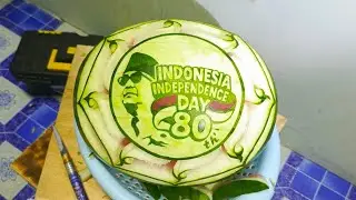 Ukir buah semangka spesial kemerdekaan Republik Indonesia ke-80 ||