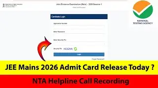 JEE Mains 2026 Admit Card Release Today ? | JEE Main Exam Center | JEE Main 2026 NTA Big Update