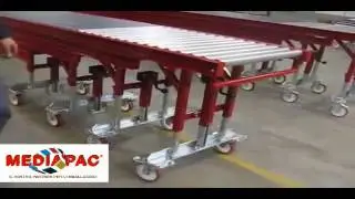Rulliera estensibile a stadi per scarico containers