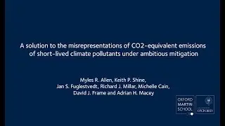 A solution to the misrepresentations of CO2 equivalent emissions of short lived climate pollutants