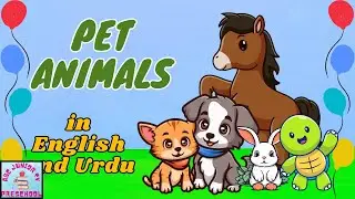 Pet animals name 10 in english and urdu for kids | Pet animals |  @ABC-Junior-Tv