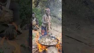 traditional style of cooking#hadzabetribe #africantribe #bushlife #wildlife #survivalskills #africa