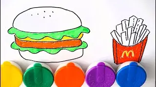 Learn making draw DIY hamburger & french fries