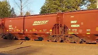 Bnsf railway unit Grain train 🚆 going thru Vader, Washington northbound on January 21 2026 