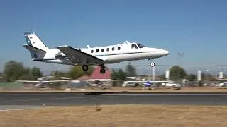 Air Tractor AT-802 -  Cessna 550 Citation II Landing - Take Off & Low Pass 