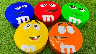 2 Minutes Unpacking Delicious M&M'S Candy From Funny Tins Collection Playset | ASMR video 