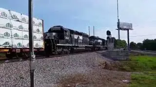 NS 3319 and NS 3507 pull NS A81 through Huntsville, AL (L-OS)