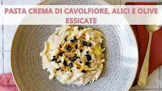 Pasta con crema di cavolfiore, alici e olive essiccate - Ricetta Gourmet- Chef Deg - Saporie&Moneta