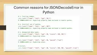 Common reasons for JSONDecodeError in Python (Python | JSON)