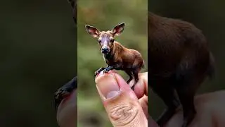 Baby deer on a thumb #wildlife #animals #animalshorts  #cute #deer #deerfawn #fawn