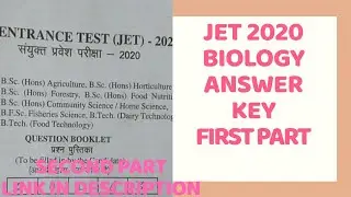 Jet 2020 biology Answer key first part (second part available on description)