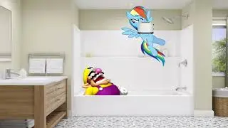 wario dies from getting electrocuted after rainbow dash dropped the toaster into the bathtub