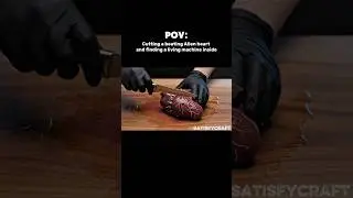 Cutting an Alien Heart with a Beating Machine Core Inside | Sci-Fi ASMR Hyperreal Slice #satisfying