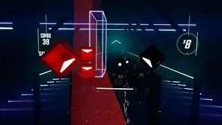 Beating $100 Bills Remix Expert | 1Failed Attempt | Beat saber | First Beat Saber Vid :D