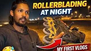 My First Skating Vlog 😱 | Rollerblading at Night in Qatar 🇶🇦