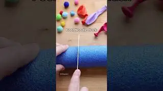 Save your old pool noodles and make this diy pom pom toy! #toyhacks #crafthacks #poolnoodle