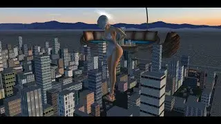 GIANTESS City rampage - Bus demolition