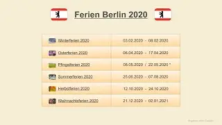 Ferien Berlin 2020