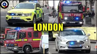 UK Emergency Vehicles Responding - Lights,  Sirens and Action in London!