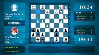 Chess Game : Nebunulcaltură - S N Bhaskar, 0-1 (By ChessFriends.com)