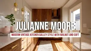 Julianne Moore Modern Vintage Kitchen Galley Style with Walnut and Soft Lighting