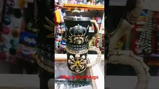 Skull Mugs in resin and steel available!! #Vikings #vikingmug #skulllmugs #skull  #Vikings