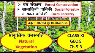 Class XI Geo.Book1 Ch 5.3 Natural Vegetation Forest Conservation, Social Forestry, Farm Forestry