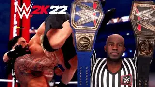 WWE 2K22 On PS5: Roman Reigns vs Brock Lesnar - TITLE VS TITLE WINNER TAKE ALL!!